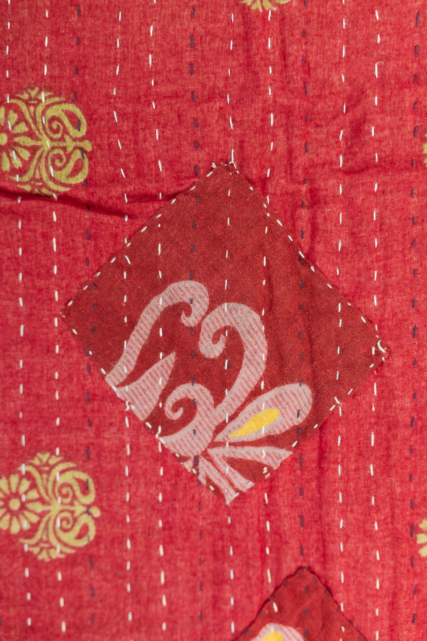 Blushing Kantha Throw Blanket