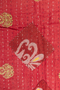 Blushing Kantha Throw Blanket