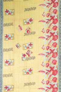Blushing Kantha Throw Blanket