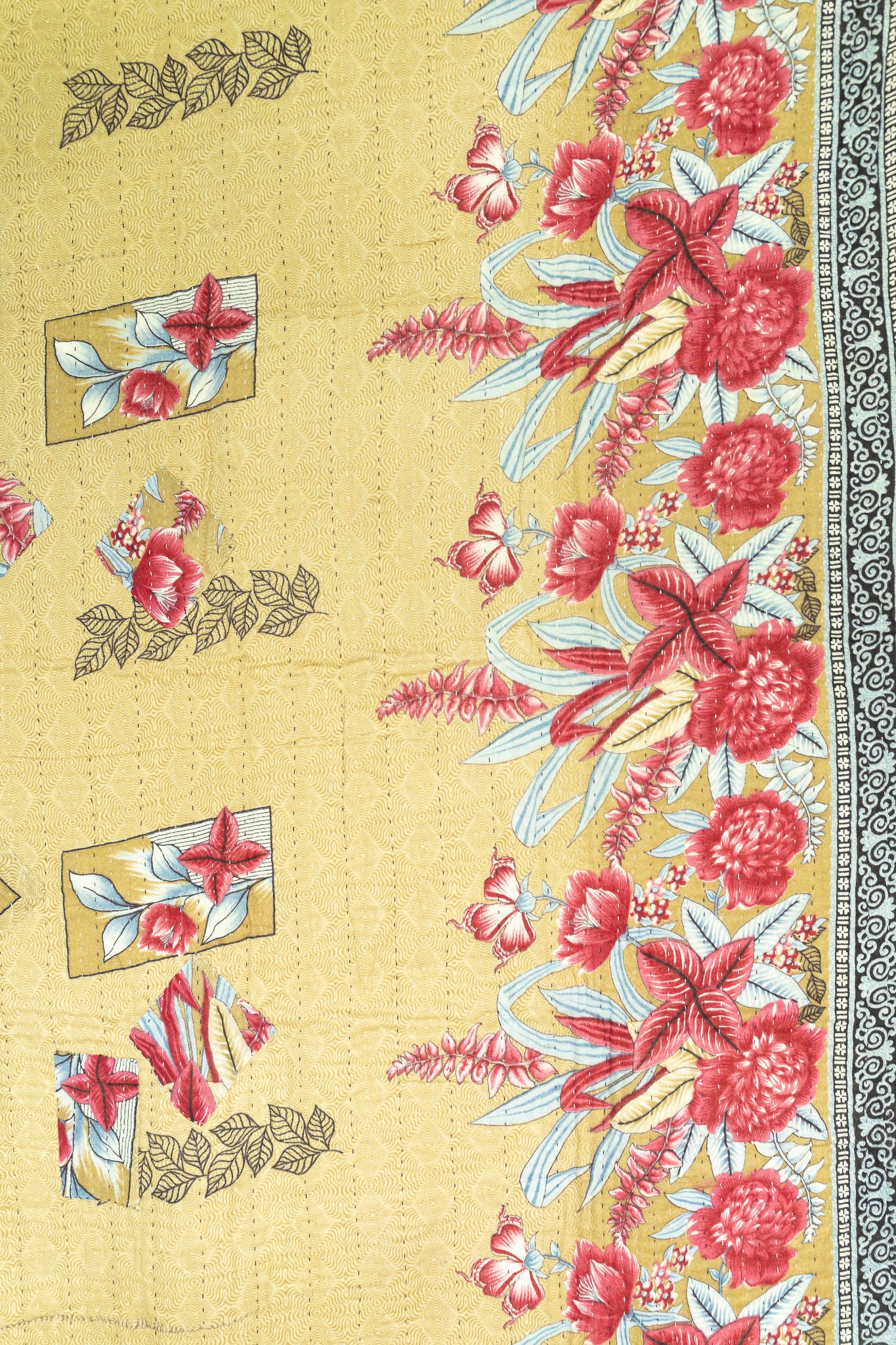 Blushing Kantha Throw Blanket