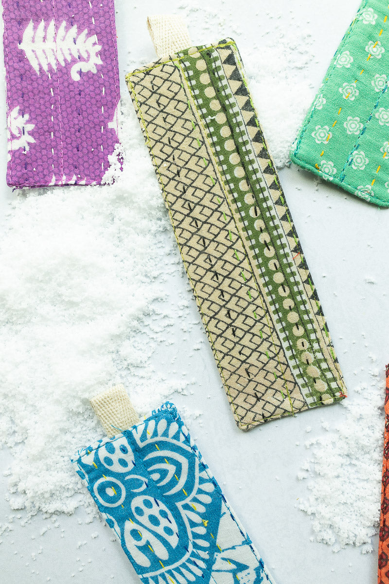 Kantha Bookmark Stocking Stuffer Set