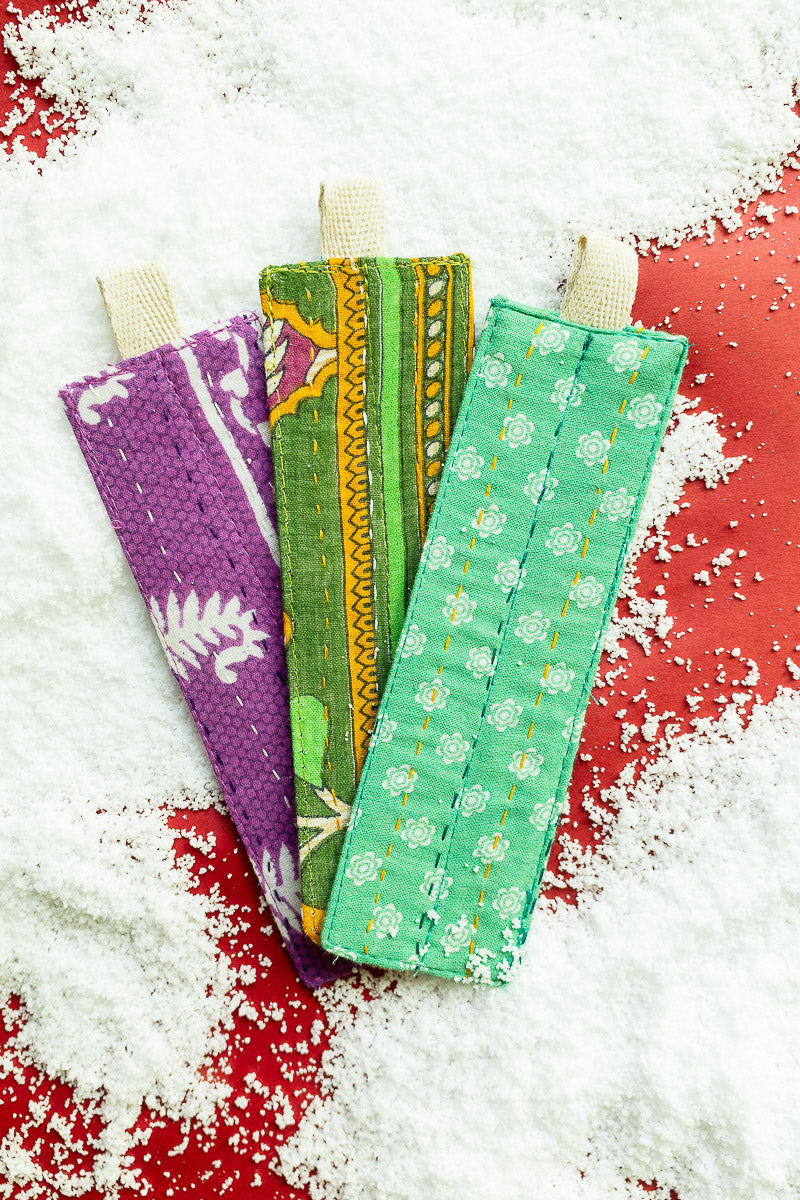 Kantha Bookmark Stocking Stuffer Set