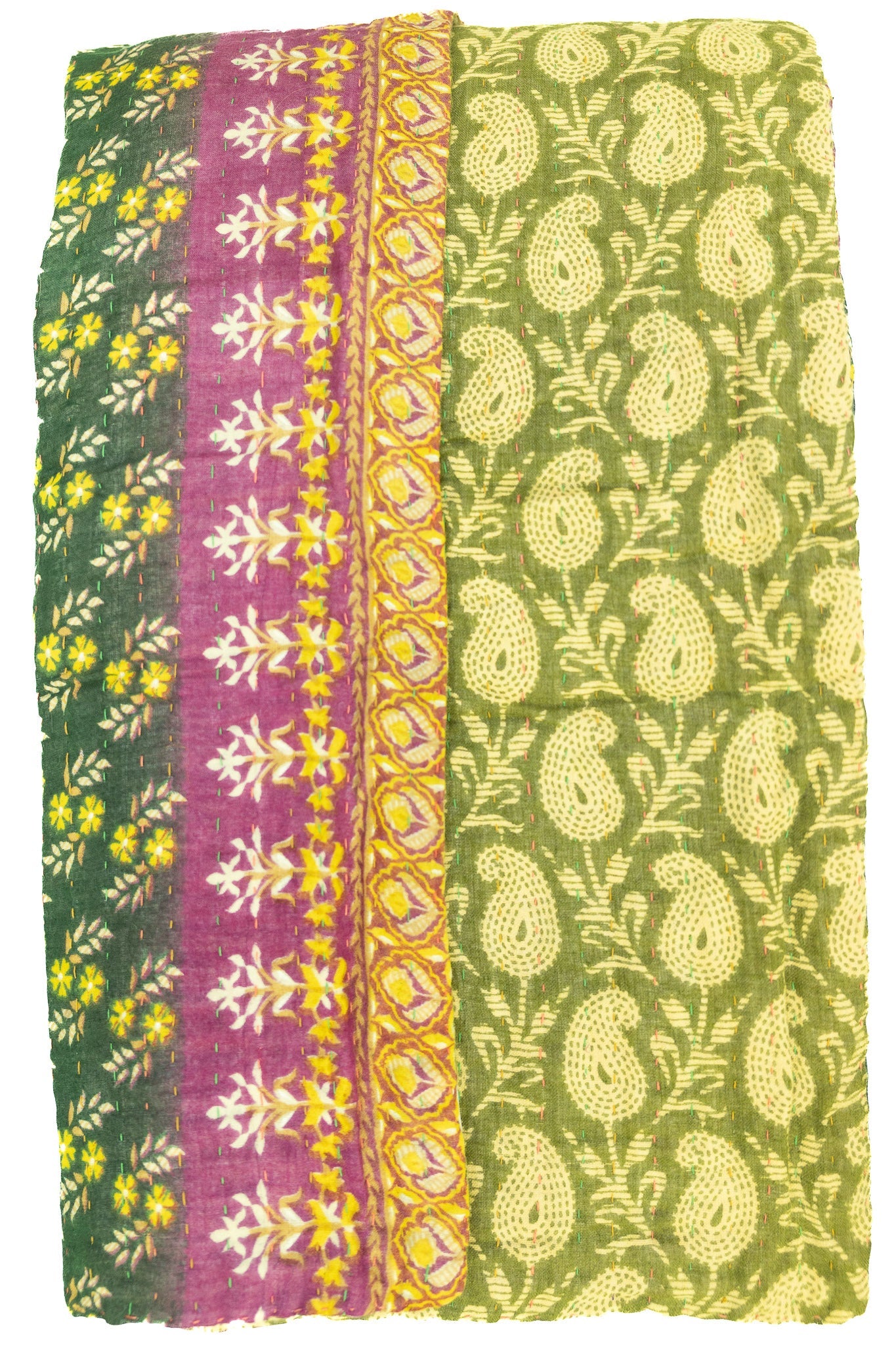 Kantha Large Throw Blanket