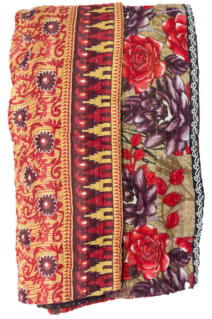Bravery Large Kantha Throw Blanket