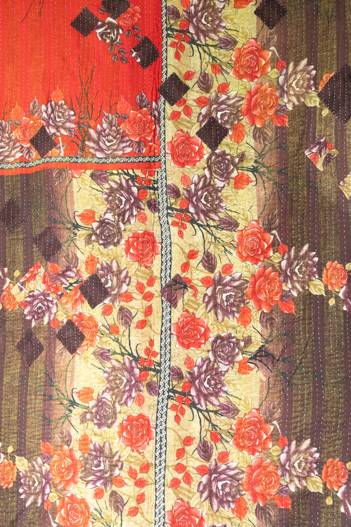 Bravery Large Kantha Throw Blanket