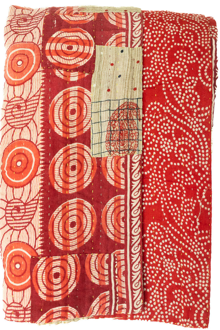 Kantha Large Throw Blanket