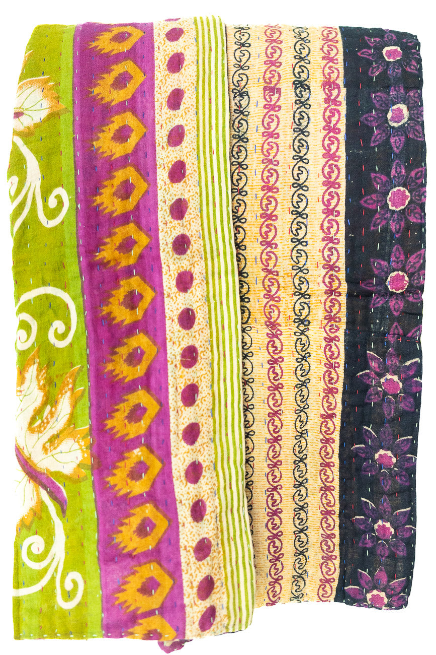 Kantha Throw Bed Quilt