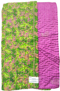Kantha Silk Throw Blanket