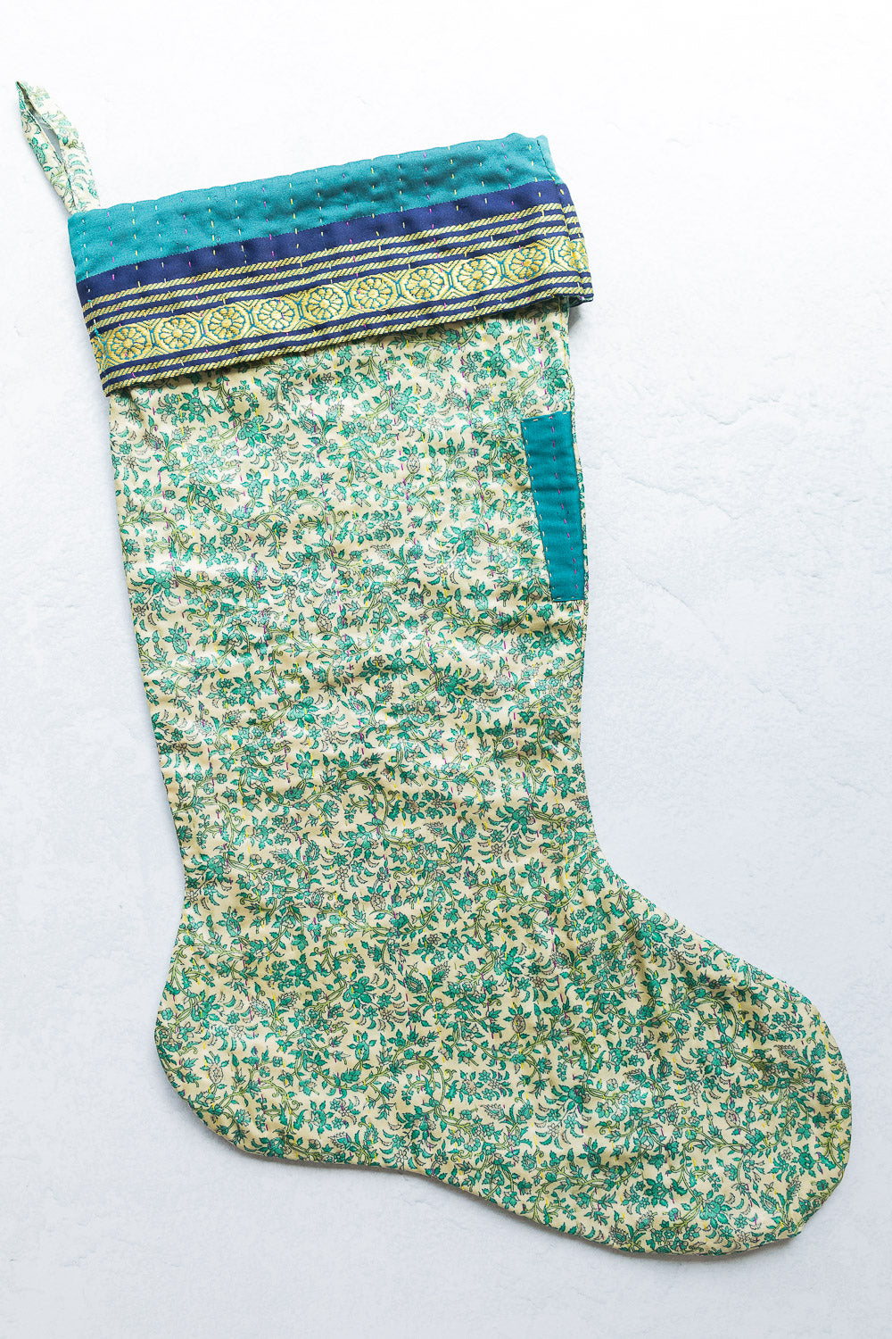 Kantha Silk Christmas Stocking | Fair Trade Stocking - dignify