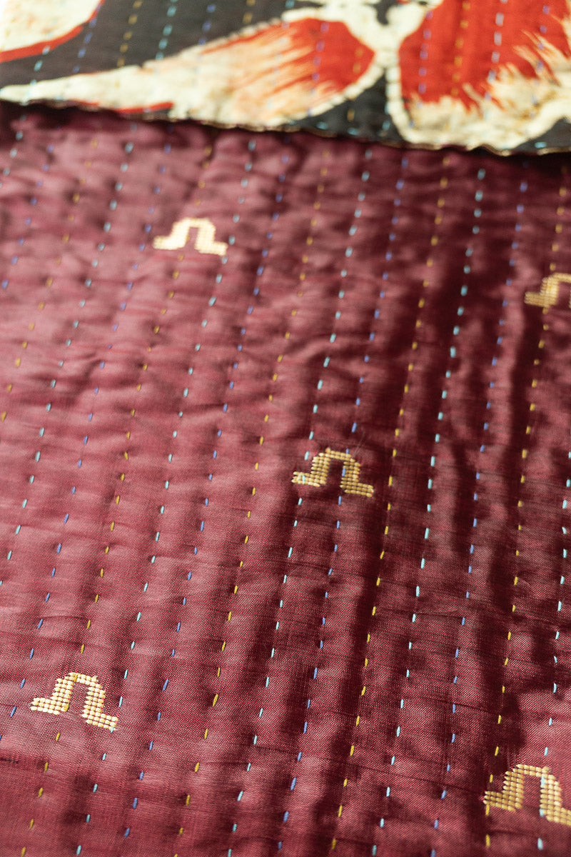 Kantha Silk Holiday Stocking - Bright No. 2