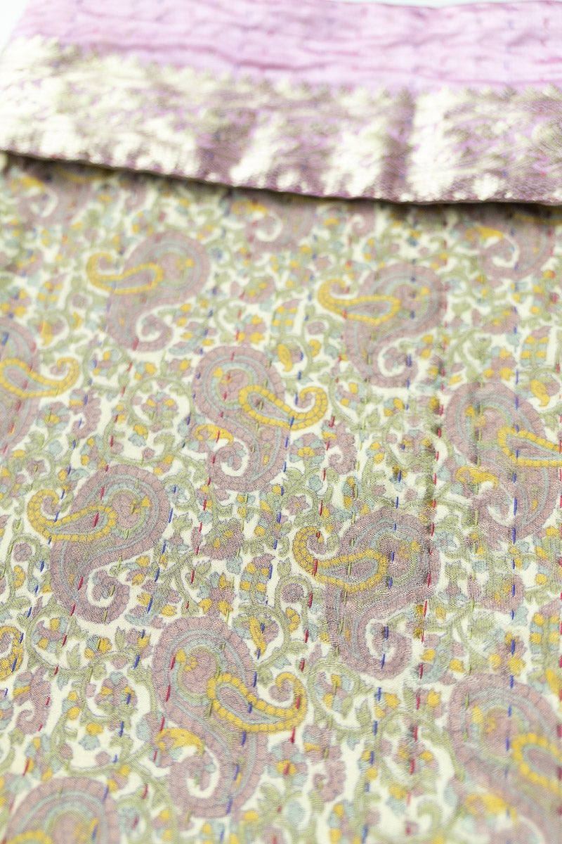 Kantha Silk Holiday Stocking - Bright No. 7