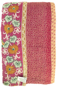 Kantha Large Throw Blanket