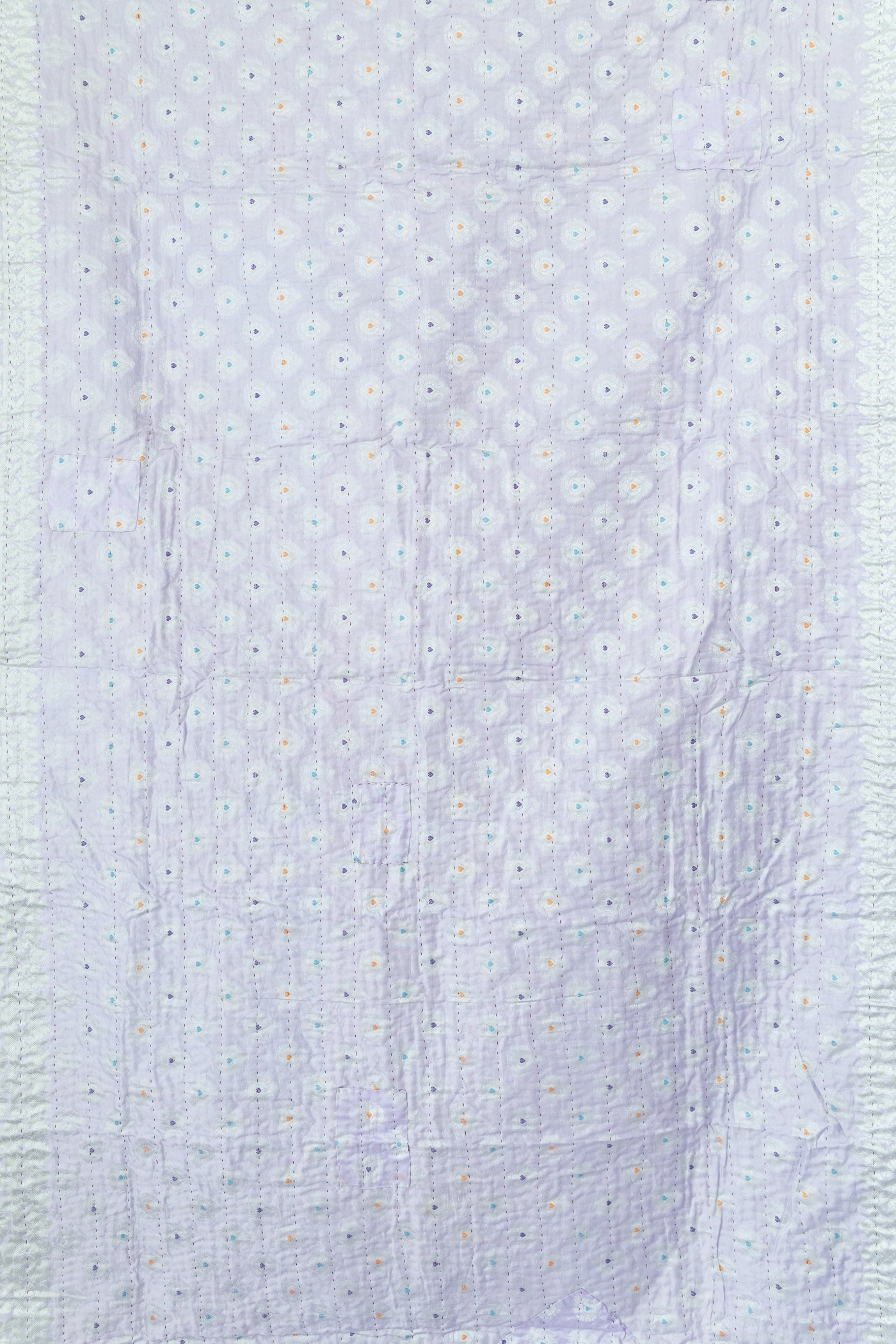 Brilliant Silk Blend Kantha Throw Blanket