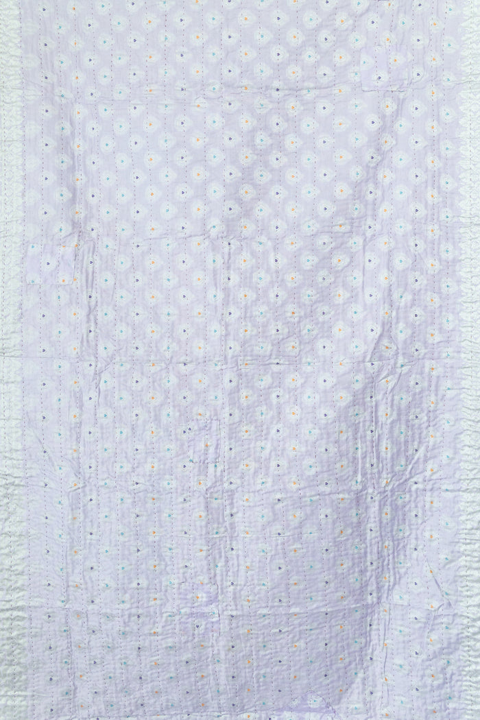Brilliant Silk Blend Kantha Throw Blanket