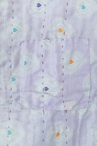 Brilliant Silk Blend Kantha Throw Blanket