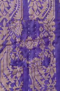 Brilliant Silk Blend Kantha Throw Blanket