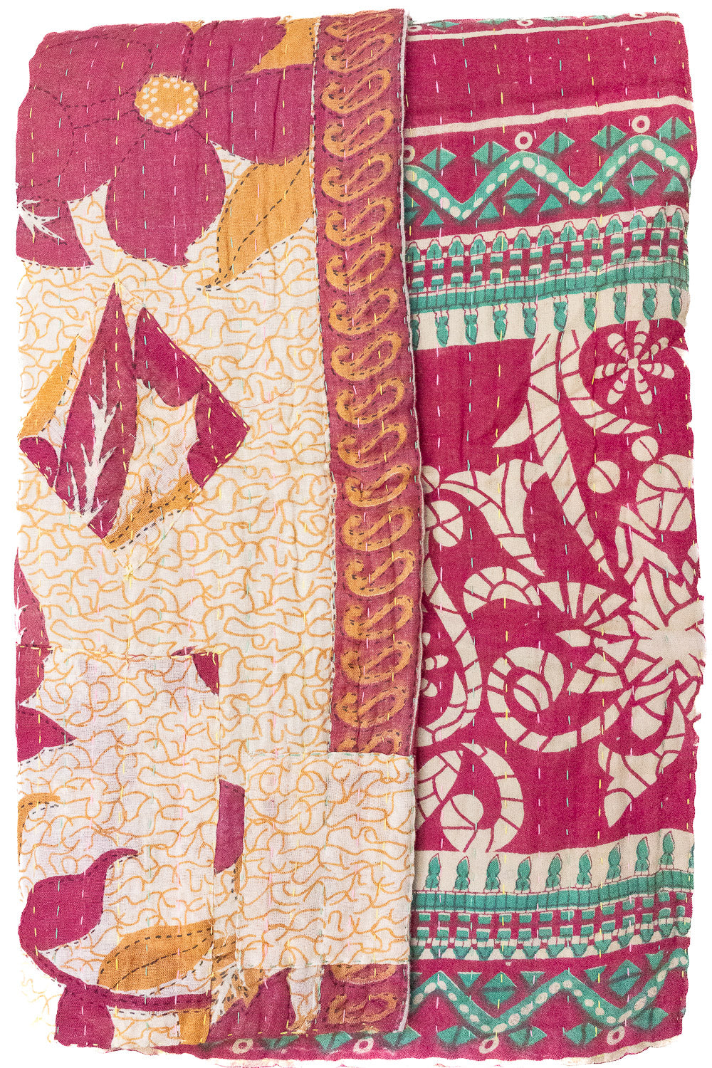 Burgundy Kantha Throw