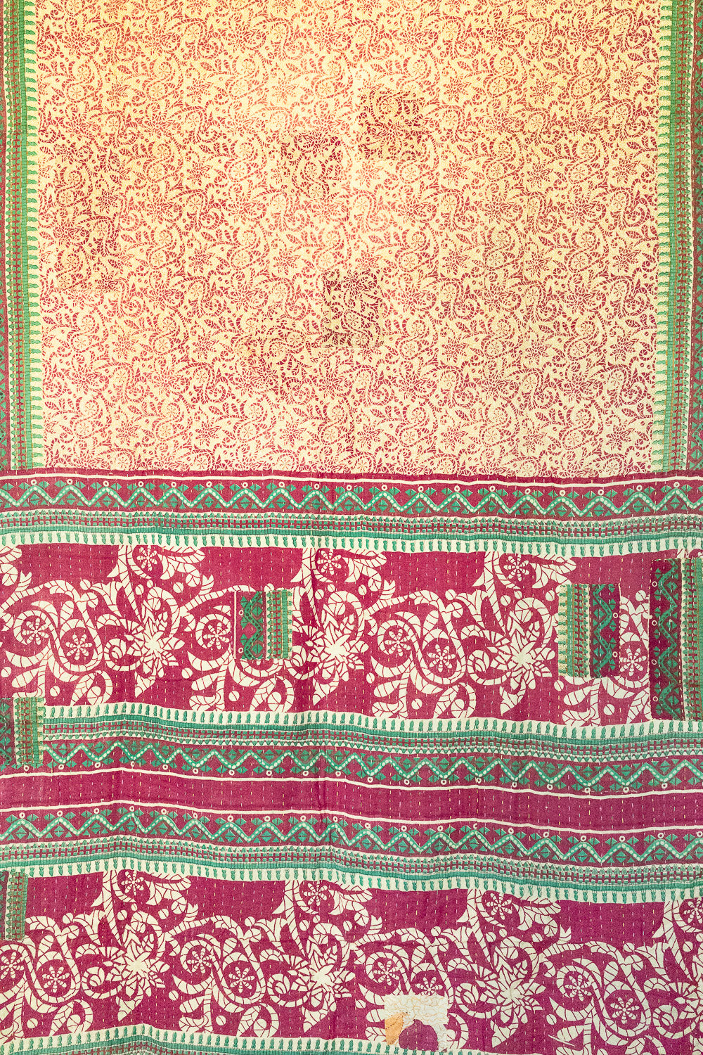 Burgundy Kantha Throw