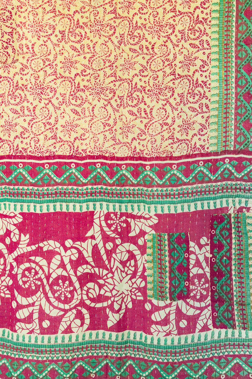 Burgundy Kantha Throw