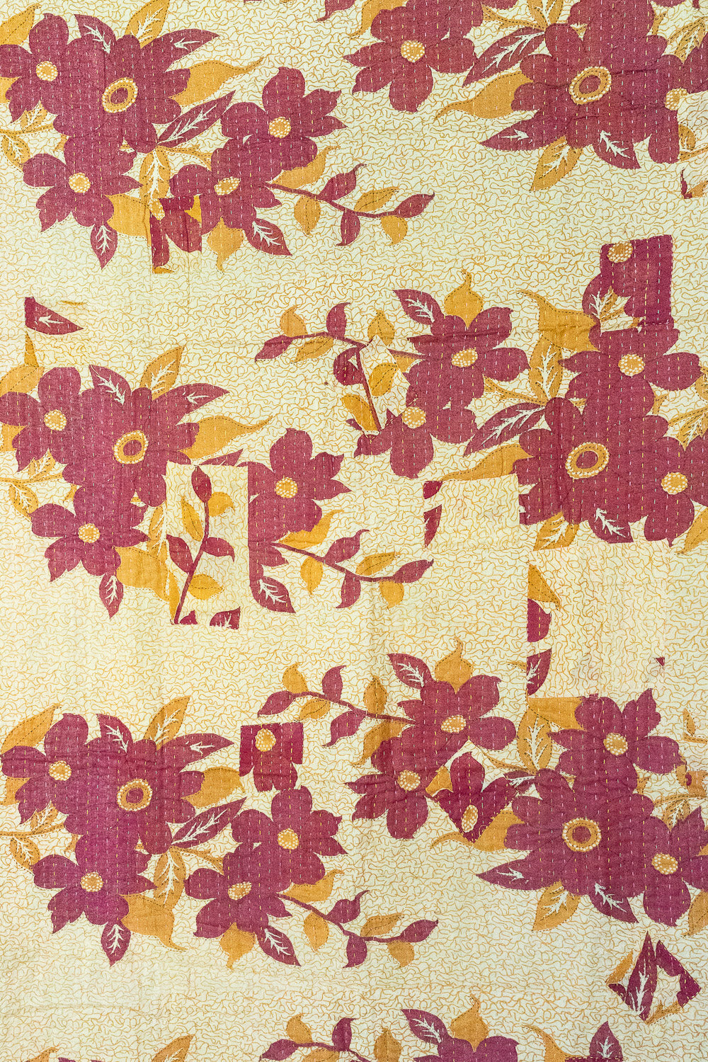 Burgundy Kantha Throw