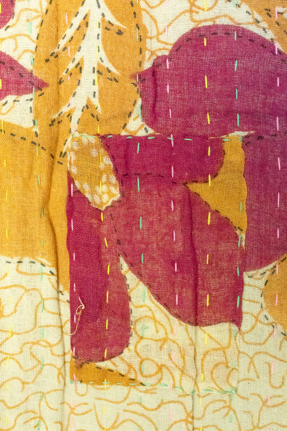 Burgundy Kantha Throw