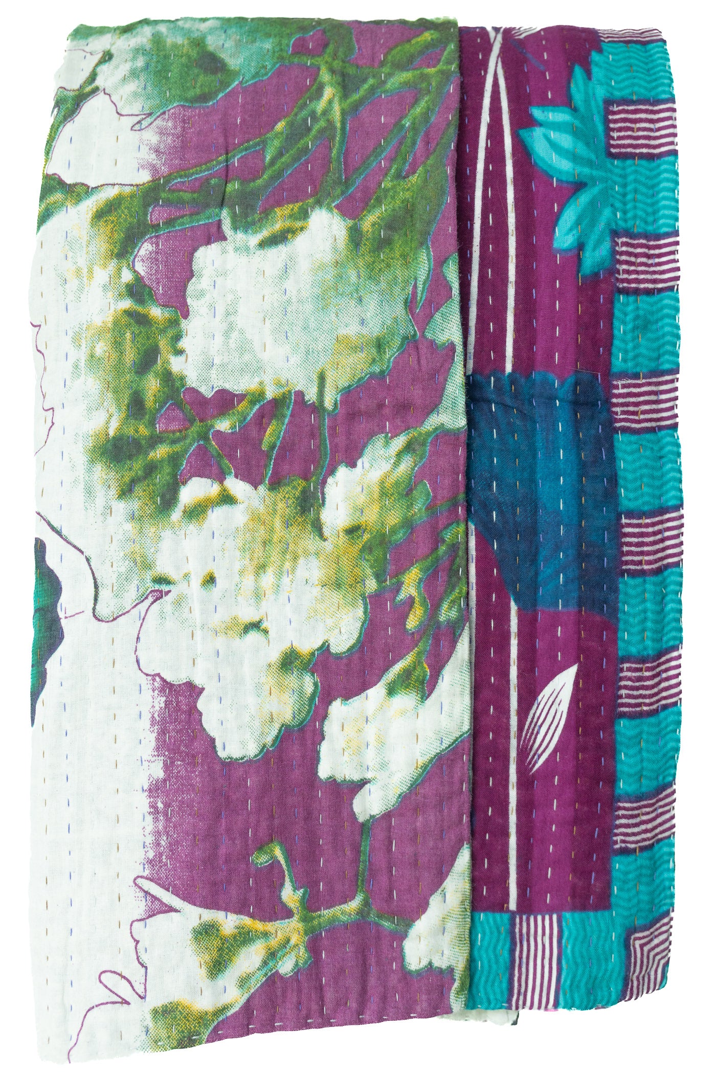 Butterflies Kantha Throw Blanket