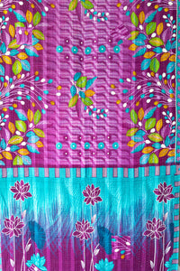 Butterflies Kantha Throw Blanket