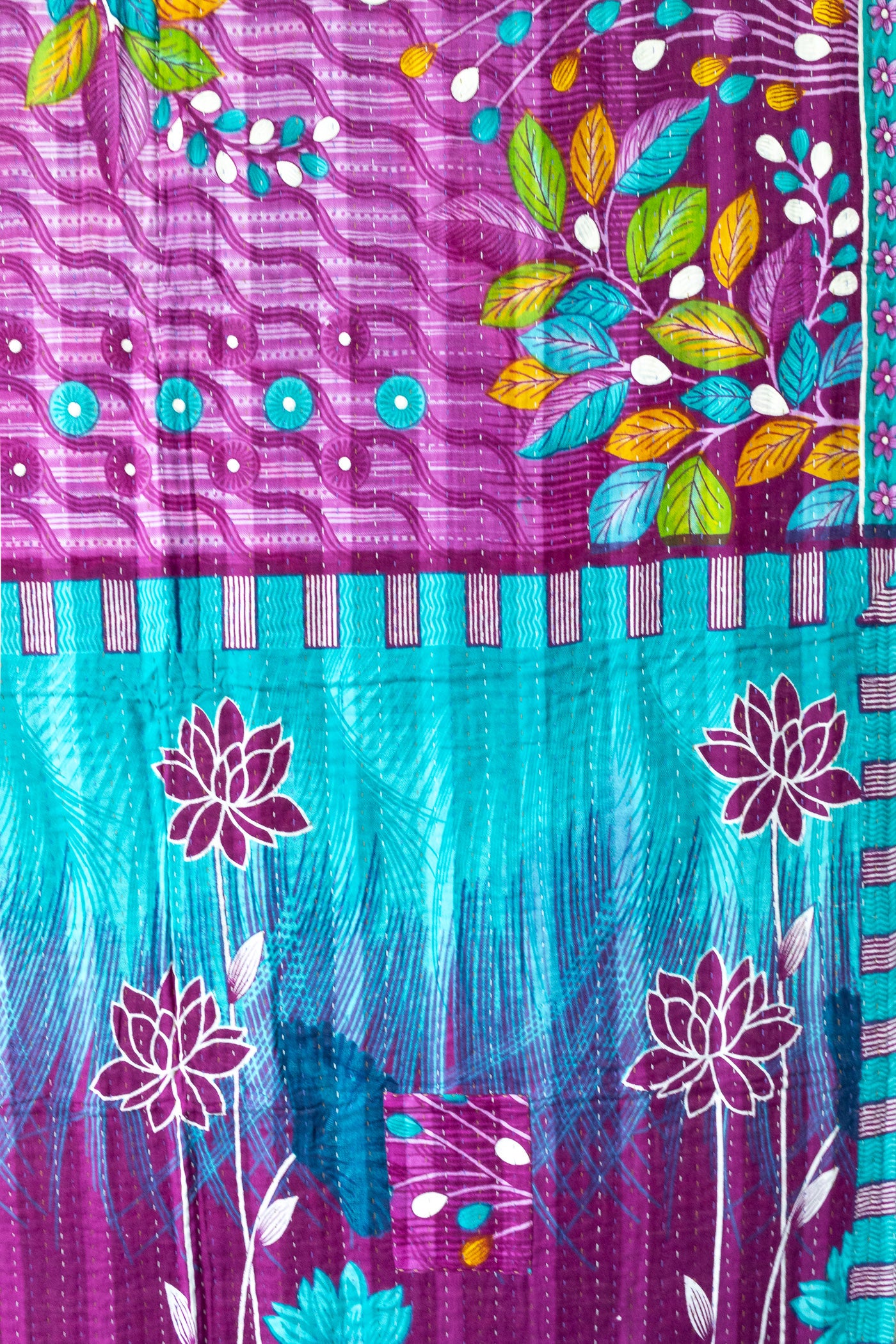 Butterflies Kantha Throw Blanket