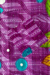 Butterflies Kantha Throw Blanket