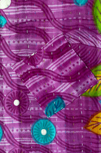 Butterflies Kantha Throw Blanket
