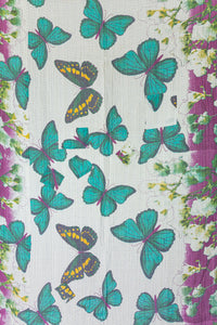 Butterflies Kantha Throw Blanket