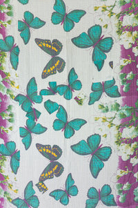Butterflies Kantha Throw Blanket