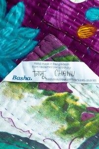 Butterflies Kantha Throw Blanket