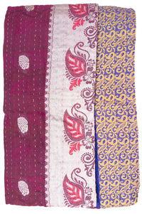 Calming Silk Blend Kantha Throw Blanket