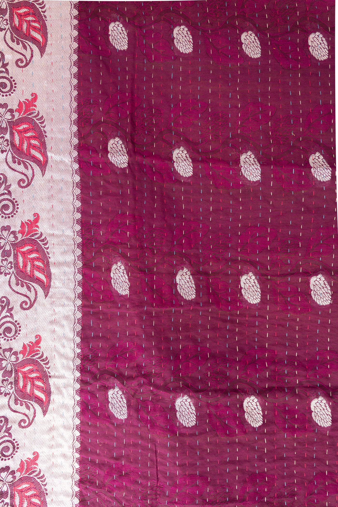 Calming Silk Blend Kantha Throw Blanket