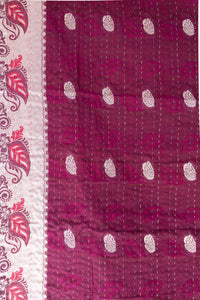 Calming Silk Blend Kantha Throw Blanket