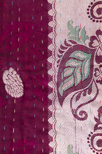 Calming Silk Blend Kantha Throw Blanket