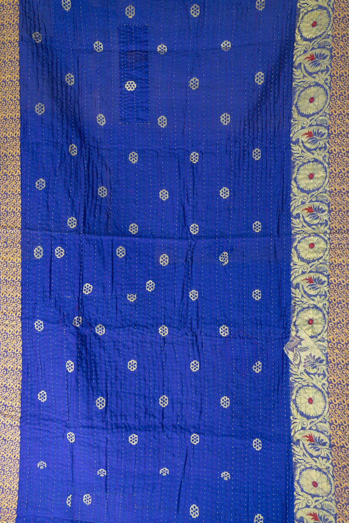 Calming Silk Blend Kantha Throw Blanket