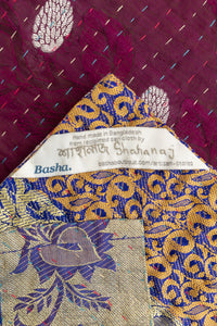 Calming Silk Blend Kantha Throw Blanket