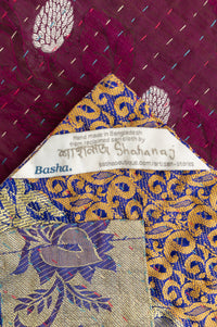 Calming Silk Blend Kantha Throw Blanket