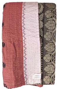 Candid Silk Blend Kantha Throw Blanket