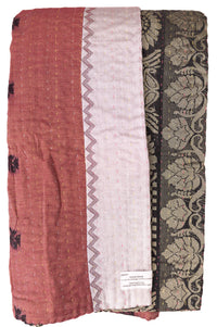 Candid Silk Blend Kantha Throw Blanket