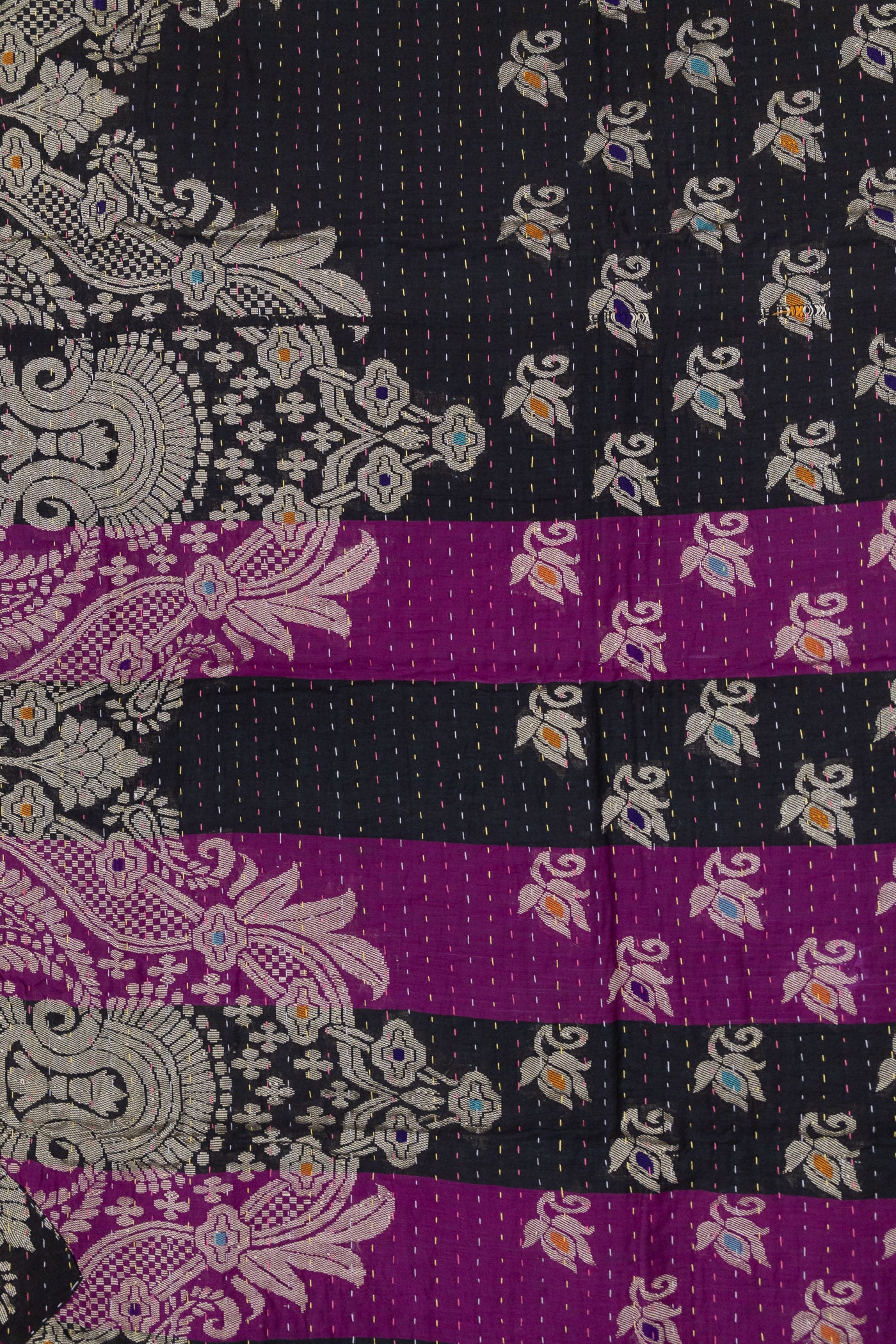 Candid Silk Blend Kantha Throw Blanket