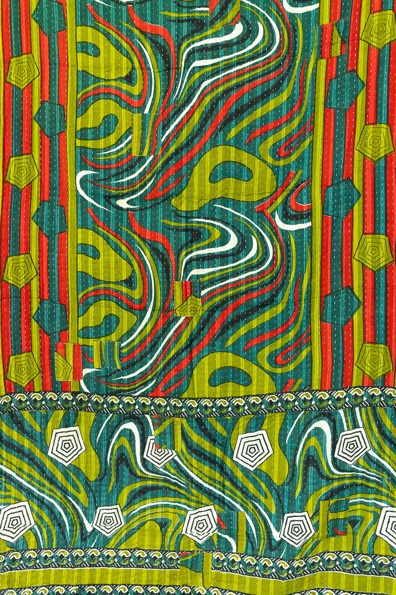 Candy Kantha Christmas Throw