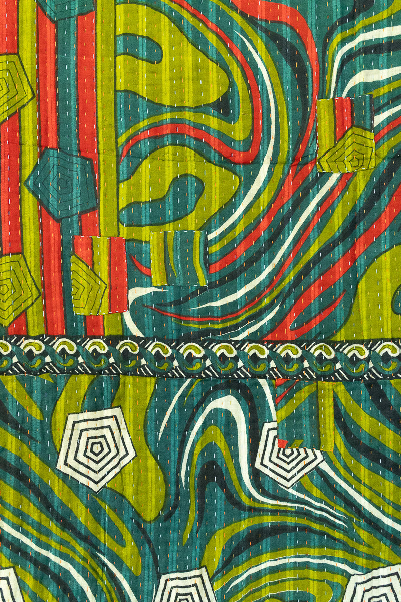 Candy Kantha Christmas Throw