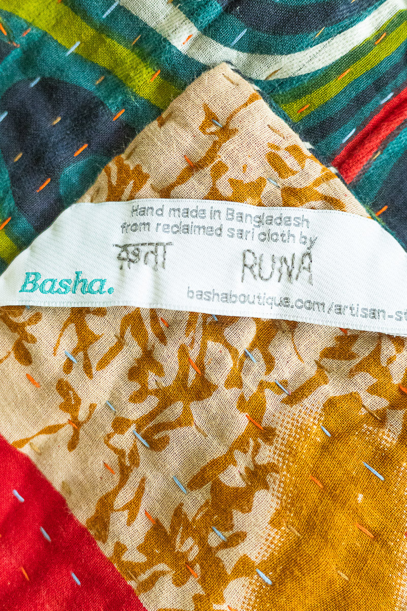 Candy Kantha Christmas Throw