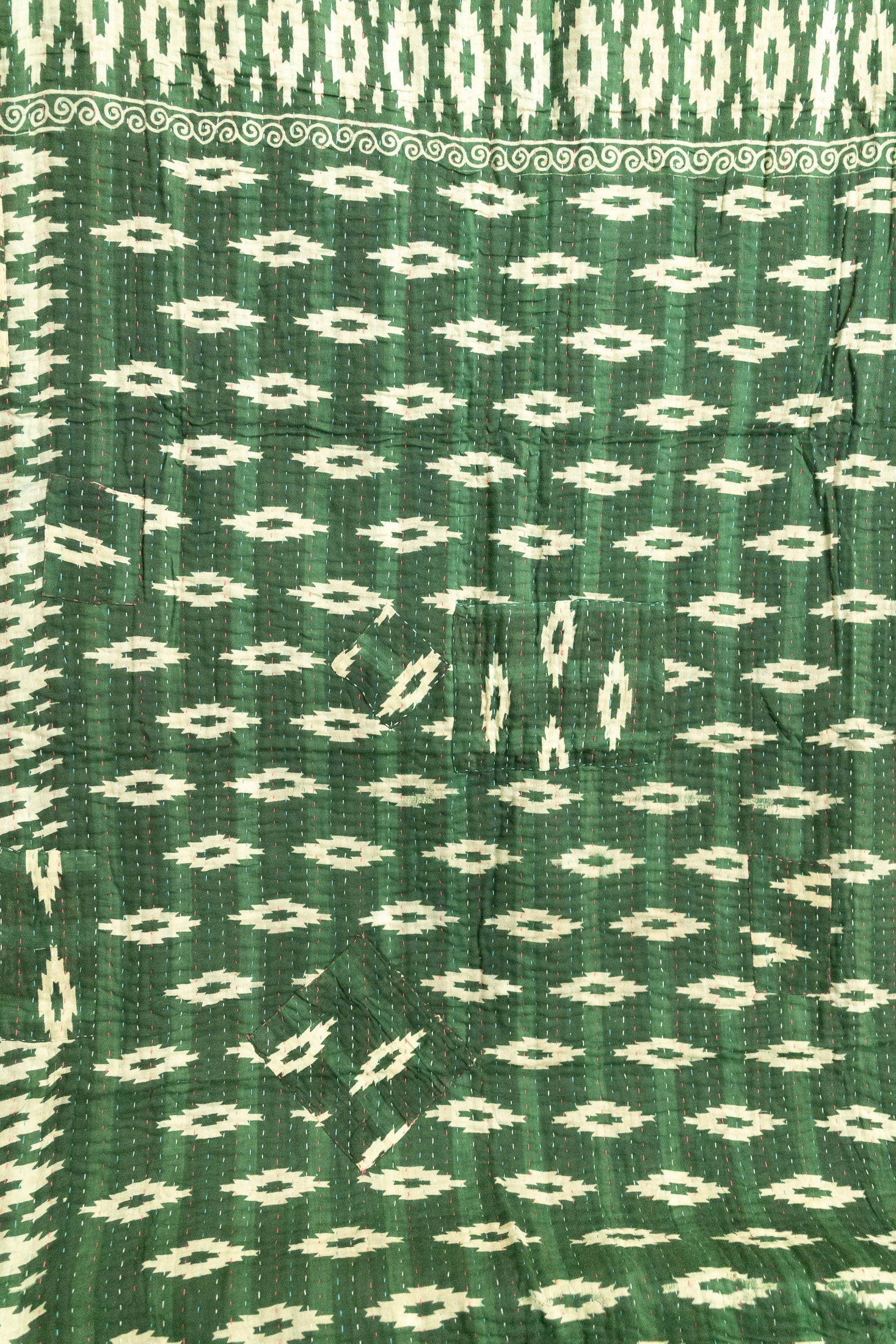 Candy Cane Holiday Kantha Blanket