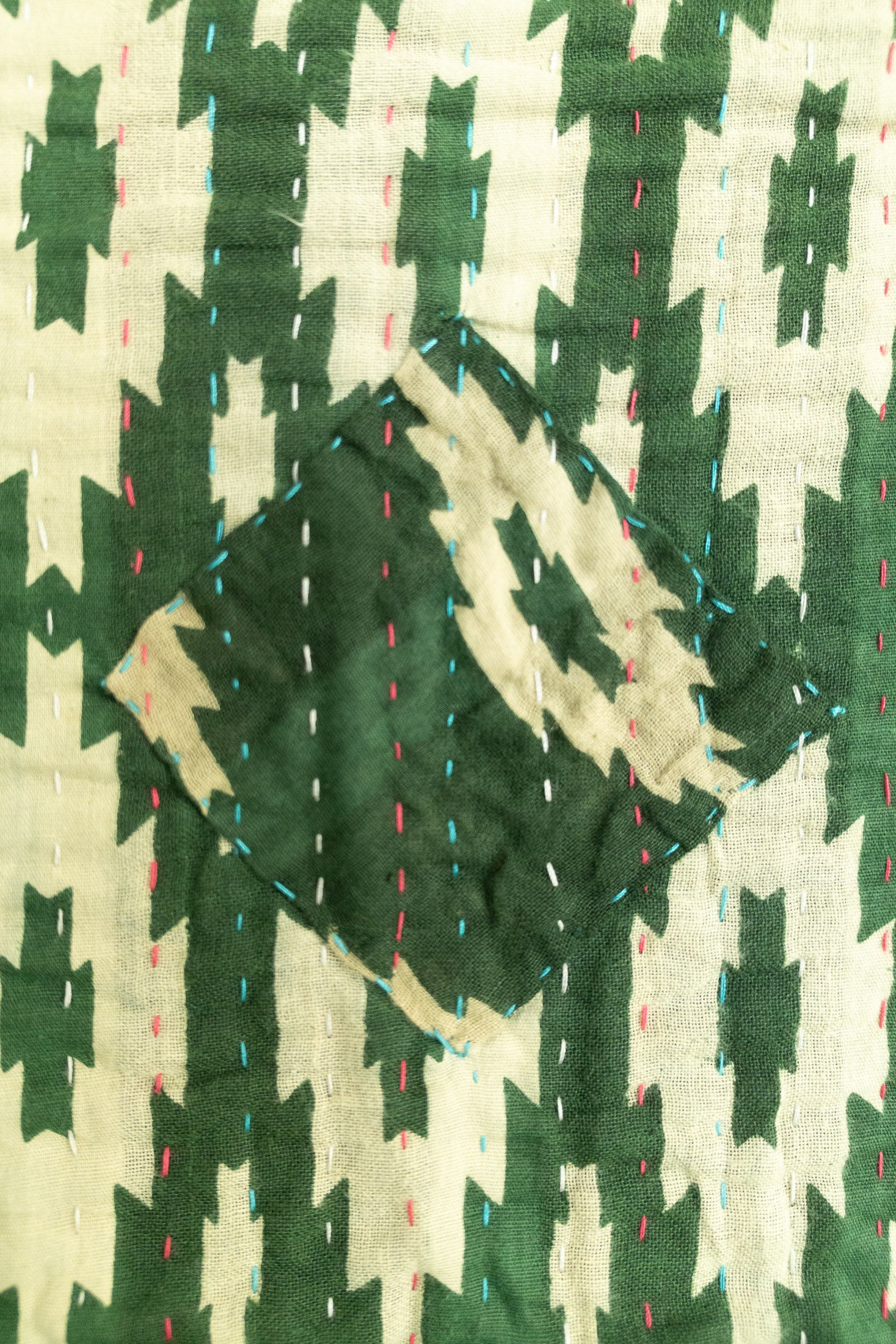 Candy Cane Holiday Kantha Blanket