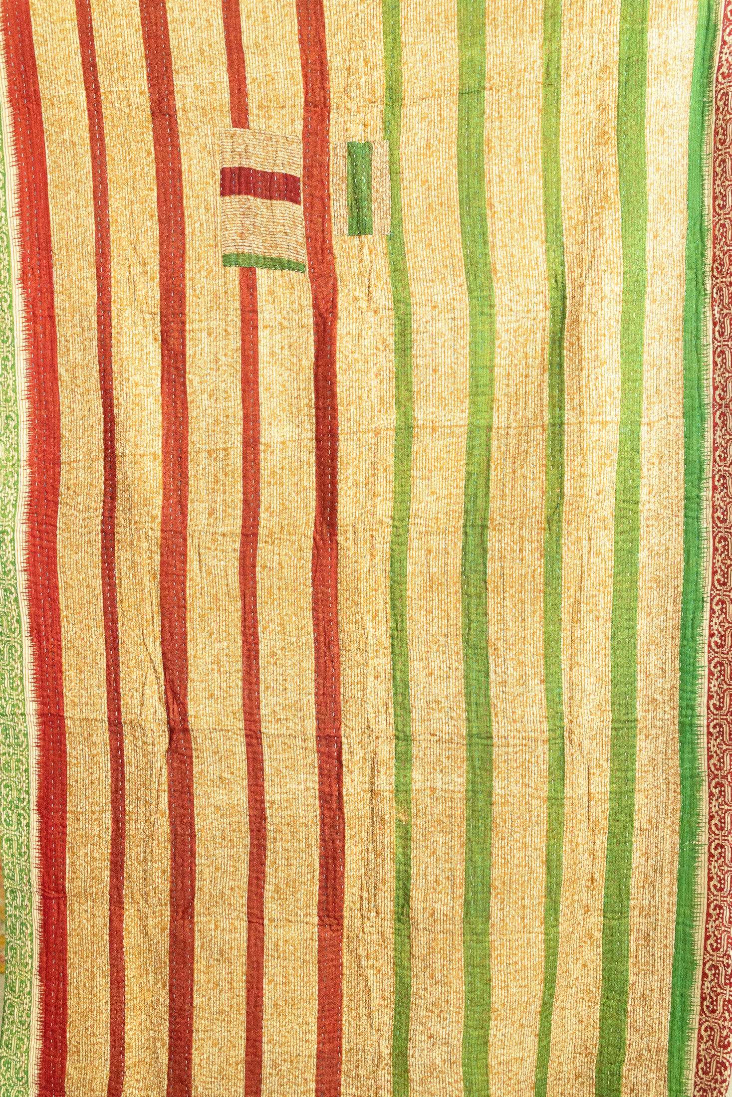 Candy Cane Holiday Kantha Blanket