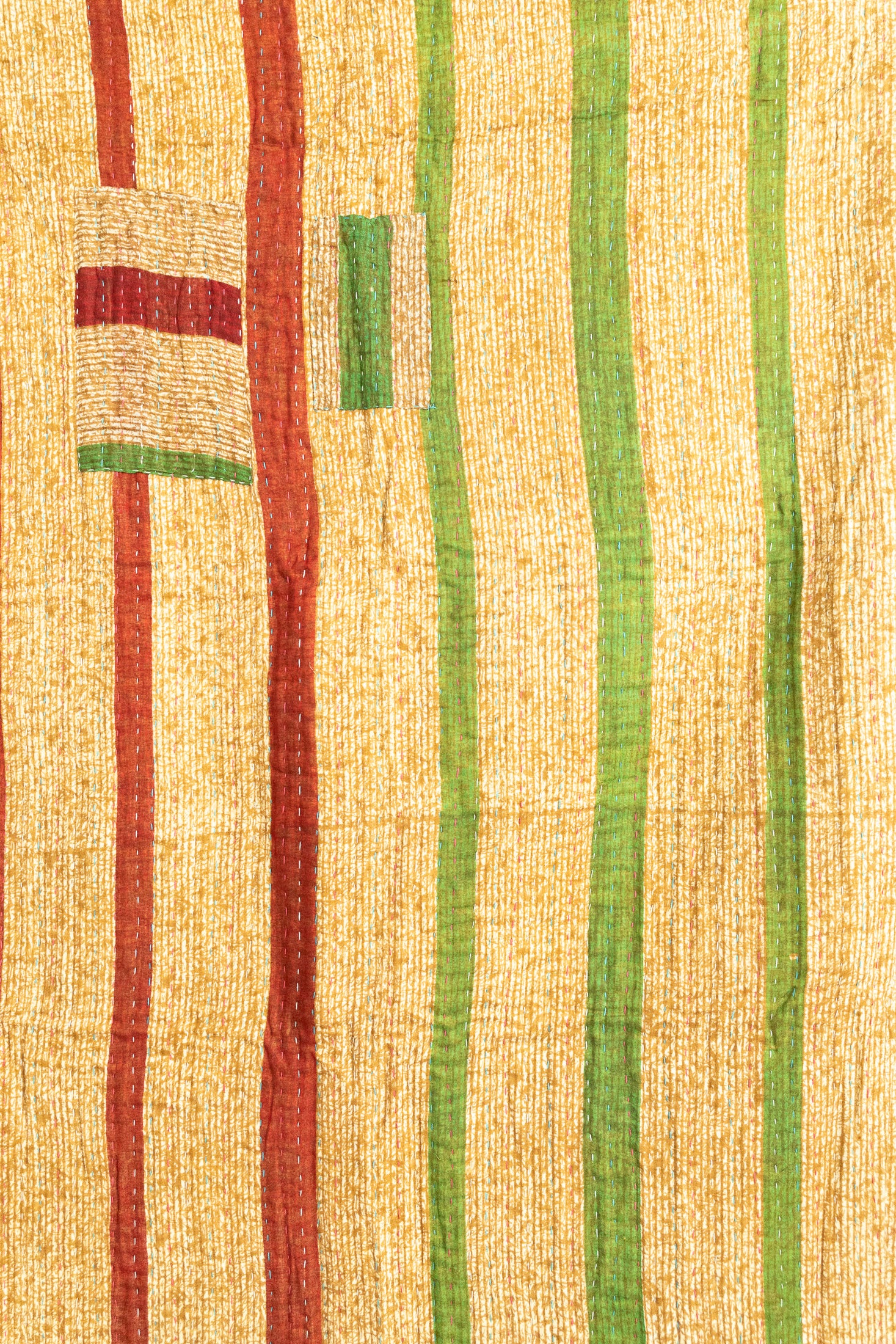 Candy Cane Holiday Kantha Blanket